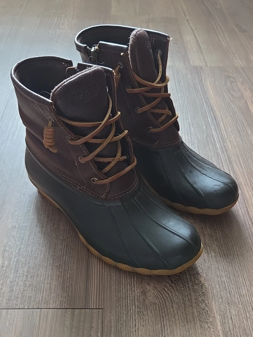 Women’s Brown and Black Sperry Duck Boot